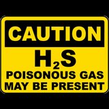 H2S Poisonous Gas May Be Present Sign