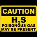 H2S Poisonous Gas May Be Present Sign